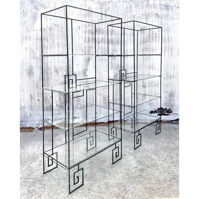 Vintage Boho Deco Wrought Iron Etagere - A Pair — additional photo 1