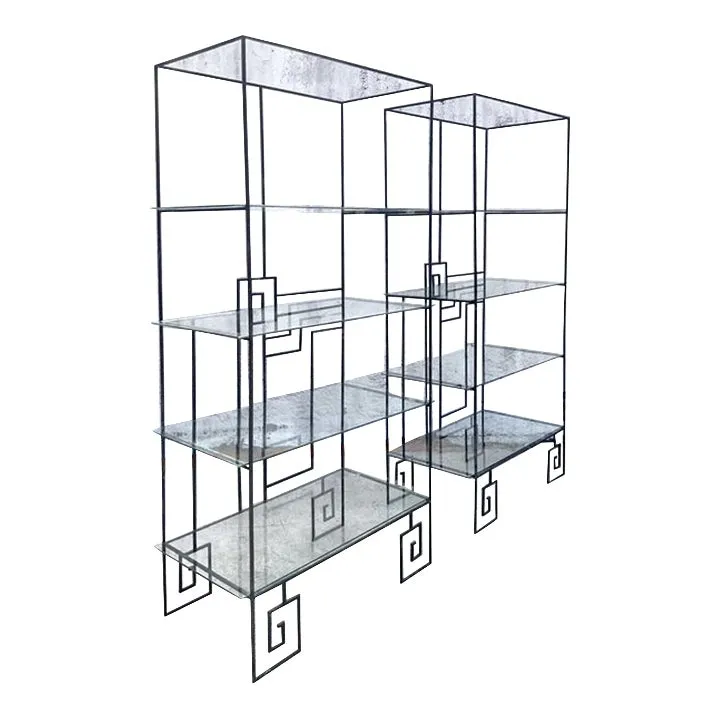 Vintage Boho Deco Wrought Iron Etagere - A Pair