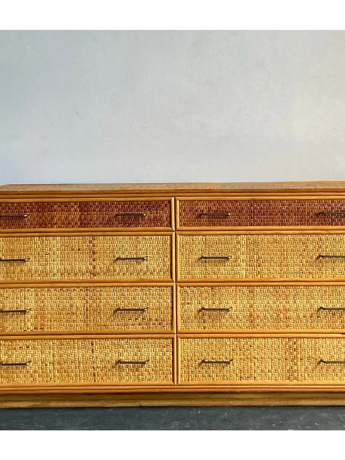 Vintage Boho Woven Rattan Dresser — additional photo 7