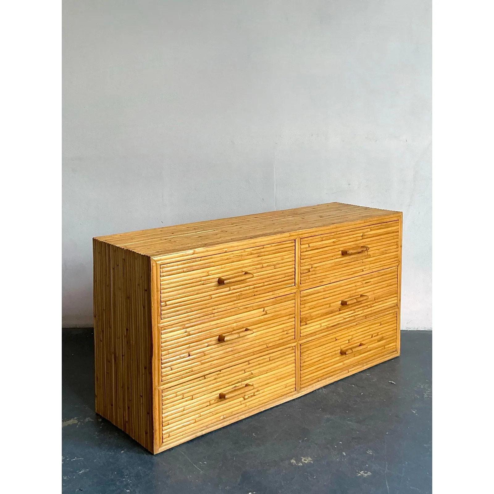 Vintage Boho Rattan Six Drawer Dresser — additional photo 8