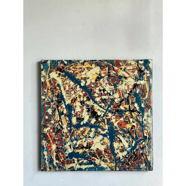 Vintage Boho Original Abstract Oil on Canvas - Canvas, 36W x 36H — additional photo 2