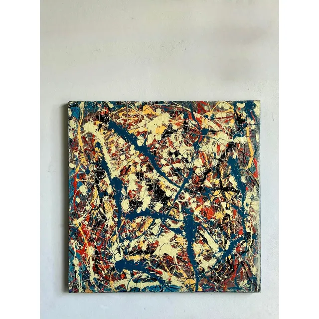 Vintage Boho Original Abstract Oil on Canvas - Canvas, 36W x 36H — additional photo 5
