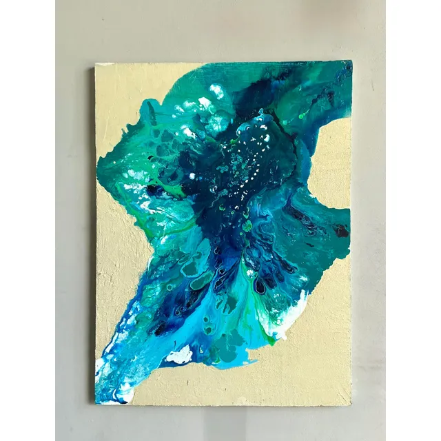 Vintage Boho Original Abstract Oil on Canvas - Canvas, 36W x 48.25H — additional photo 4