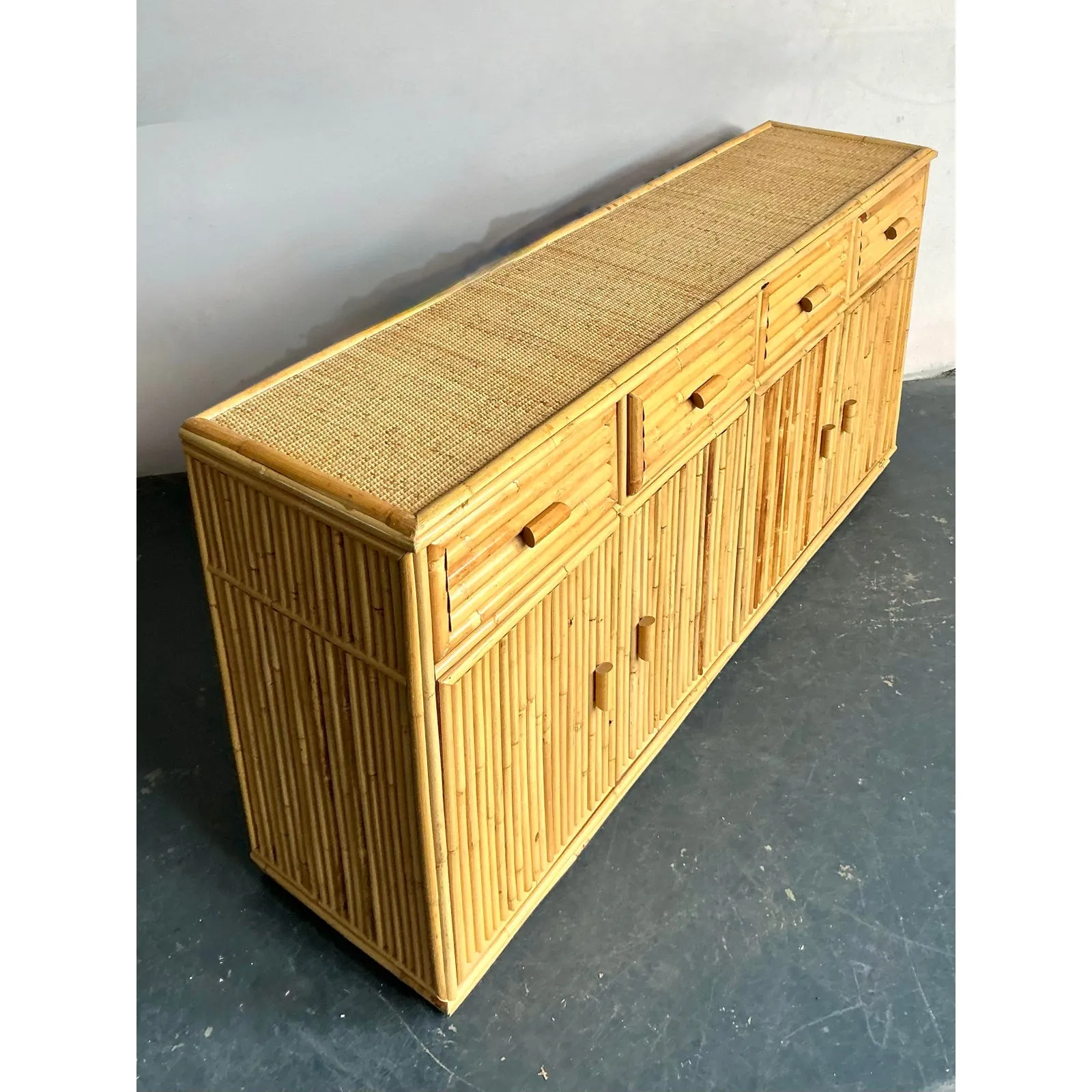 Vintage Boho Rattan Credenza — additional photo 3