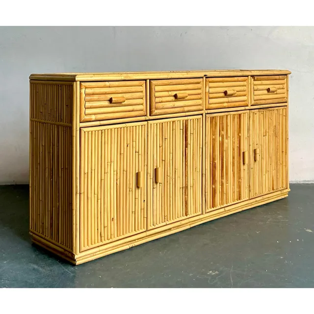 Vintage Boho Rattan Credenza — additional photo 4