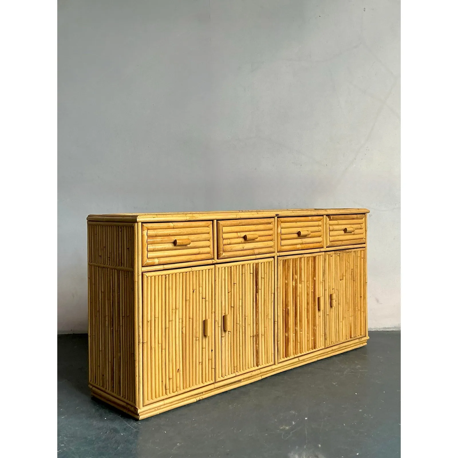 Vintage Boho Rattan Credenza — additional photo 1