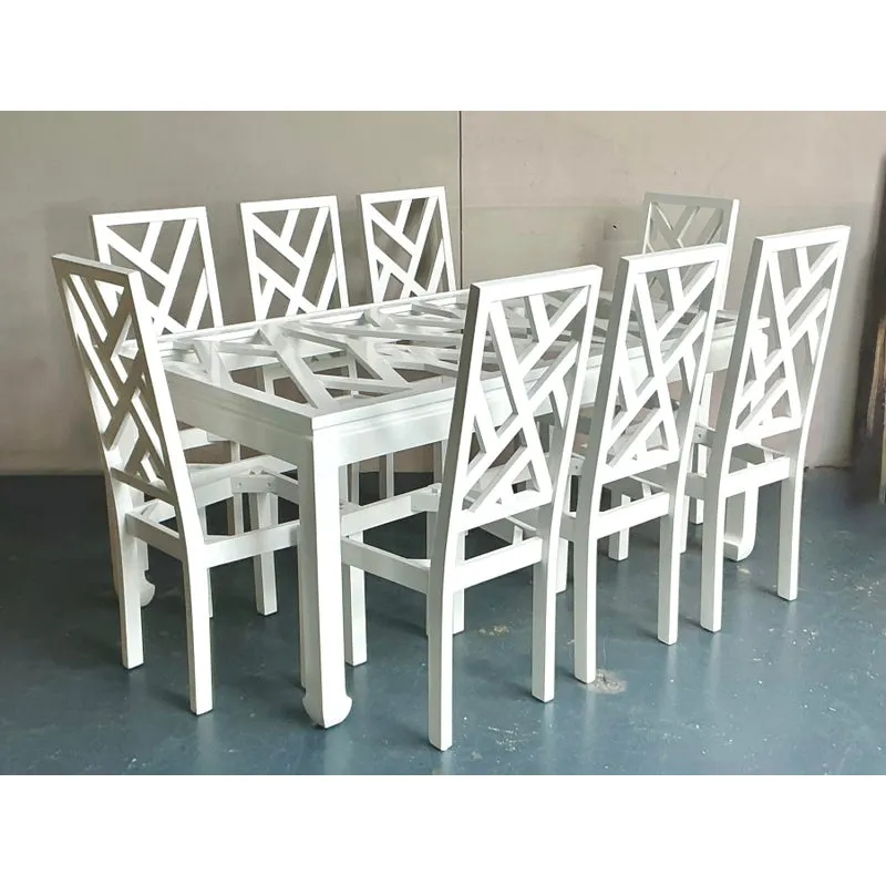 Vintage Regency Chinese Chippendale Dining Chairs - Set of 8 — additional photo 7