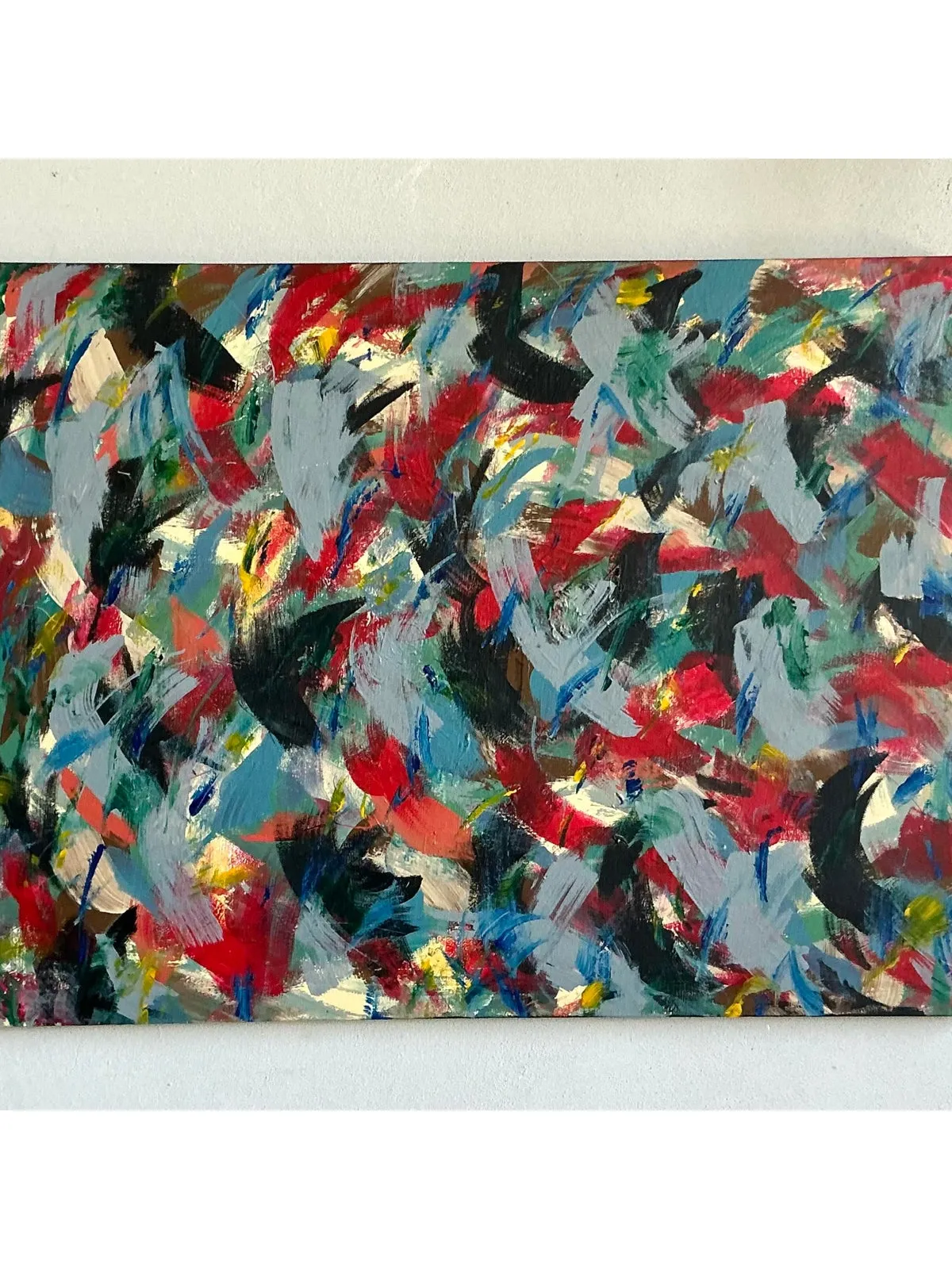 Vintage Boho Original Abstract Oil on Canvas - Wood, 40W x 30H — additional photo 8