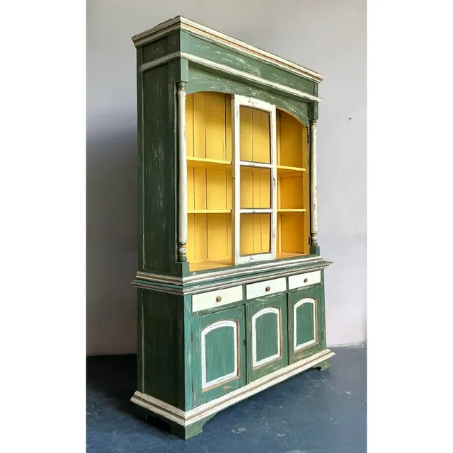 Vintage Boho Primitive Painted Hutch — additional photo 4