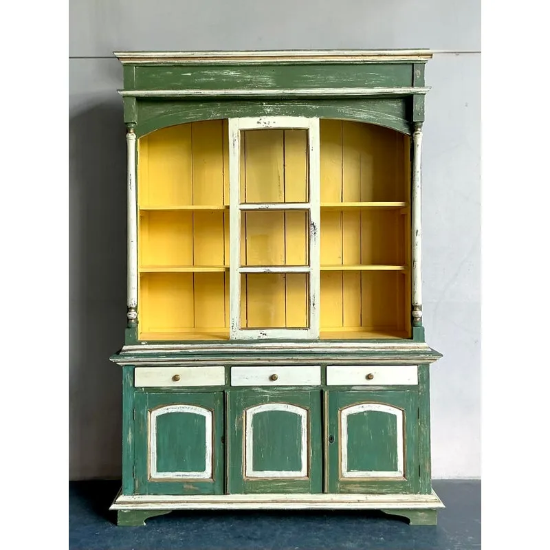 Vintage Boho Primitive Painted Hutch — additional photo 1