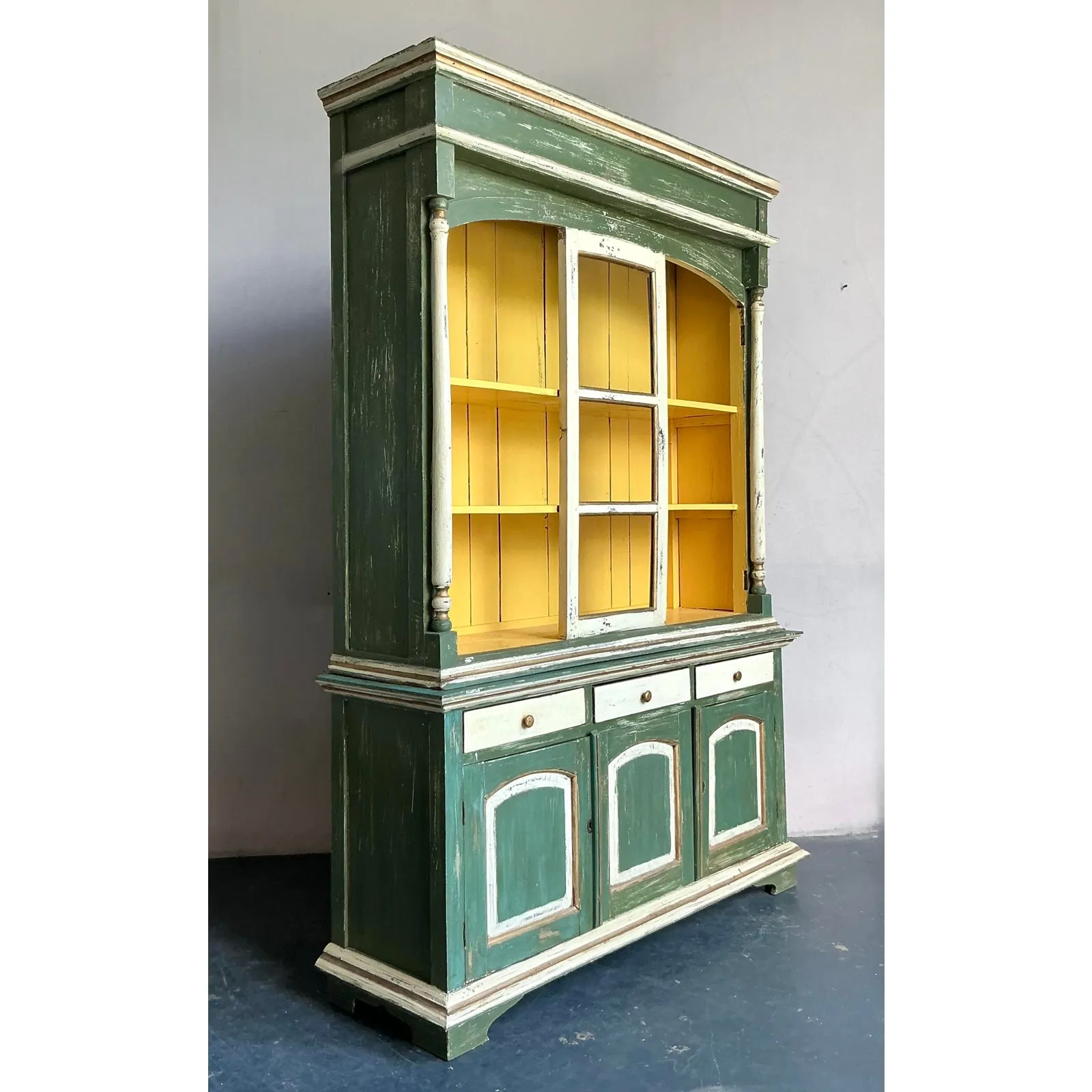 Vintage Boho Primitive Painted Hutch — additional photo 5