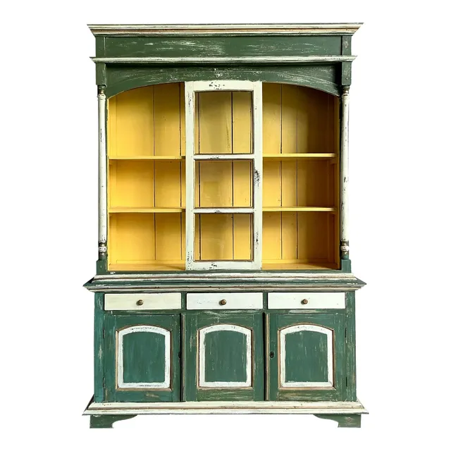Vintage Boho Primitive Painted Hutch — additional photo 8