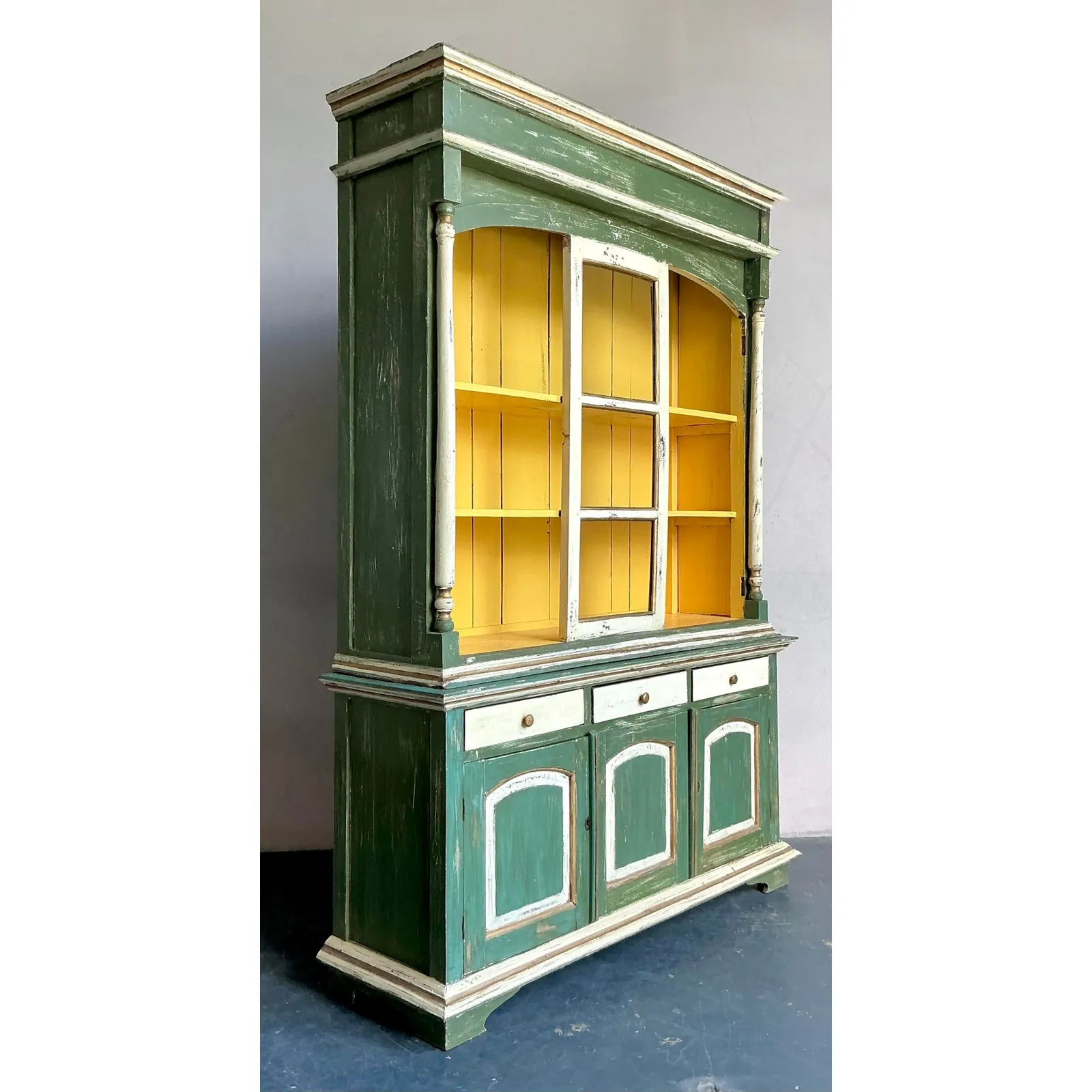 Vintage Boho Primitive Painted Hutch — additional photo 7