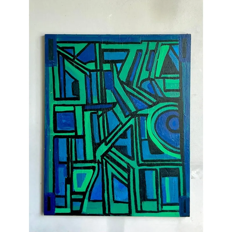 Vintage Boho Monumental Original Abstract Oil on Canvas — additional photo 2