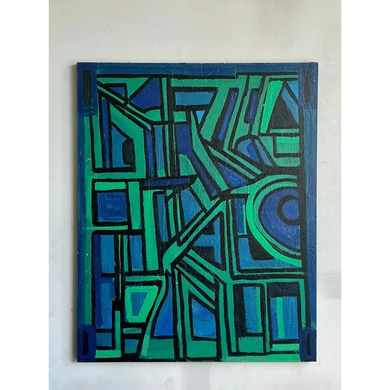 Vintage Boho Monumental Original Abstract Oil on Canvas — additional photo 3