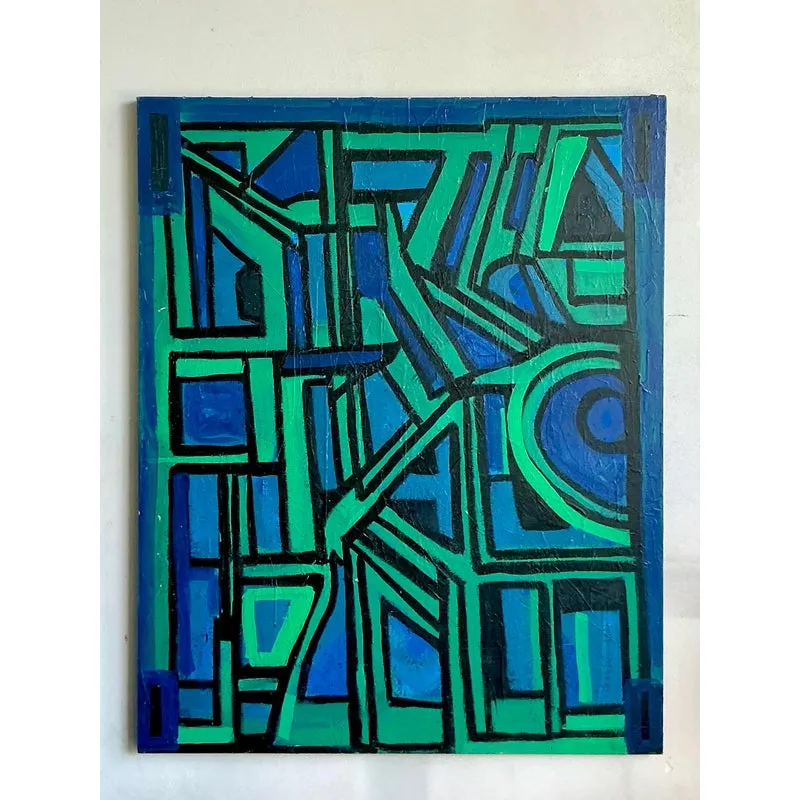 Vintage Boho Monumental Original Abstract Oil on Canvas — additional photo 1