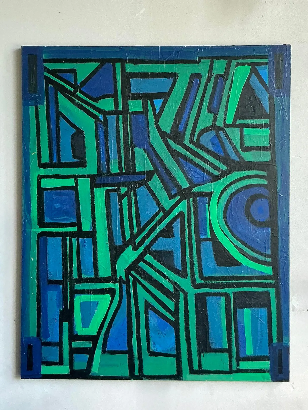 Vintage Boho Monumental Original Abstract Oil on Canvas — additional photo 5