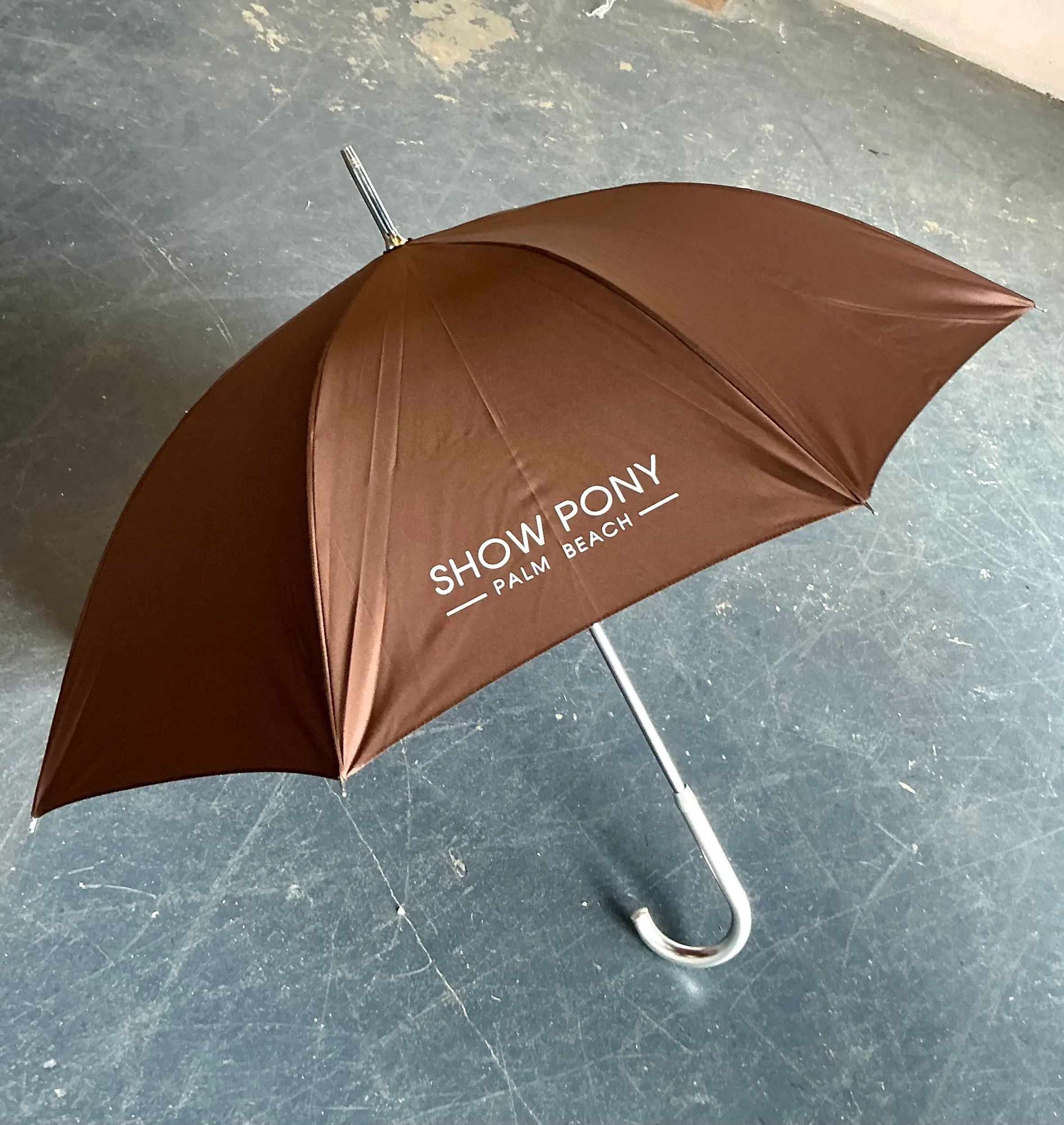 SHOWPONY Exclusive Chrome Handled Logo Umbrella — additional photo 1