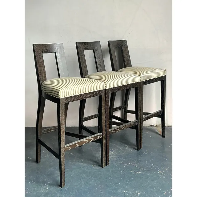 Vintage Boho Donghia Cerused “Margarita” Bar Stools - Set of 3 — additional photo 6