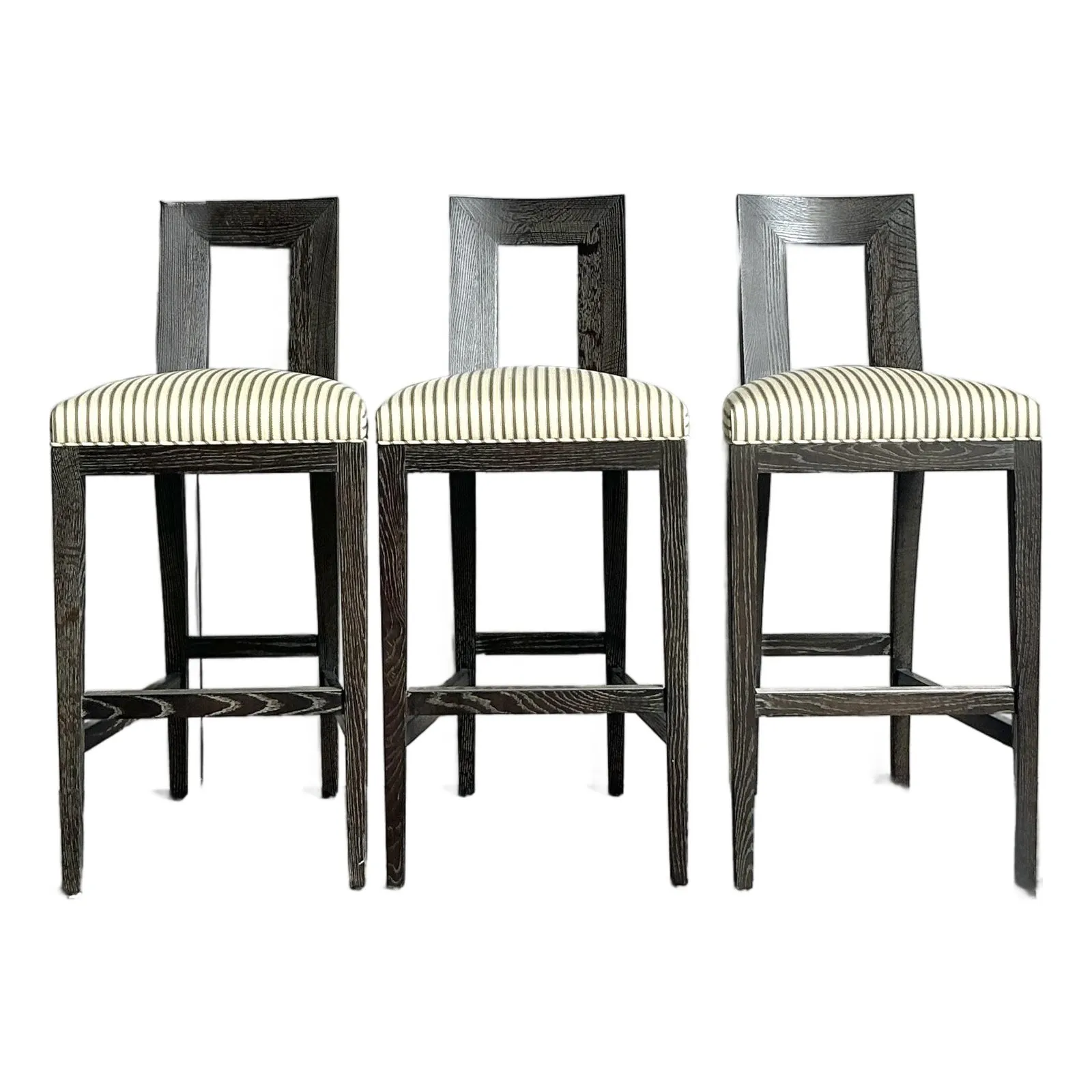 Vintage Boho Donghia Cerused “Margarita” Bar Stools - Set of 3 — additional photo 1
