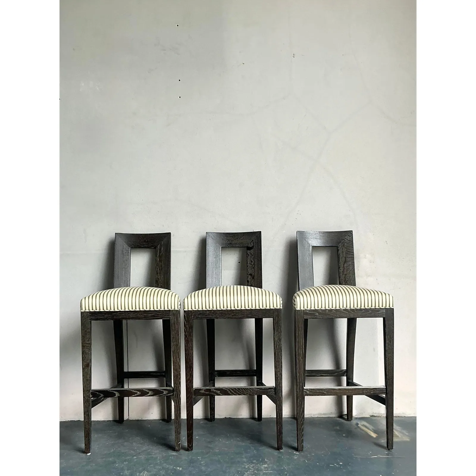 Vintage Boho Donghia Cerused “Margarita” Bar Stools - Set of 3 — additional photo 2