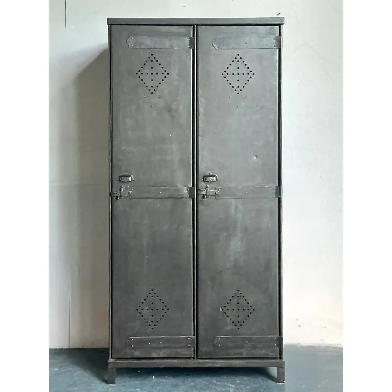 Vintage Boho Perforated Metal Armoire — additional photo 1