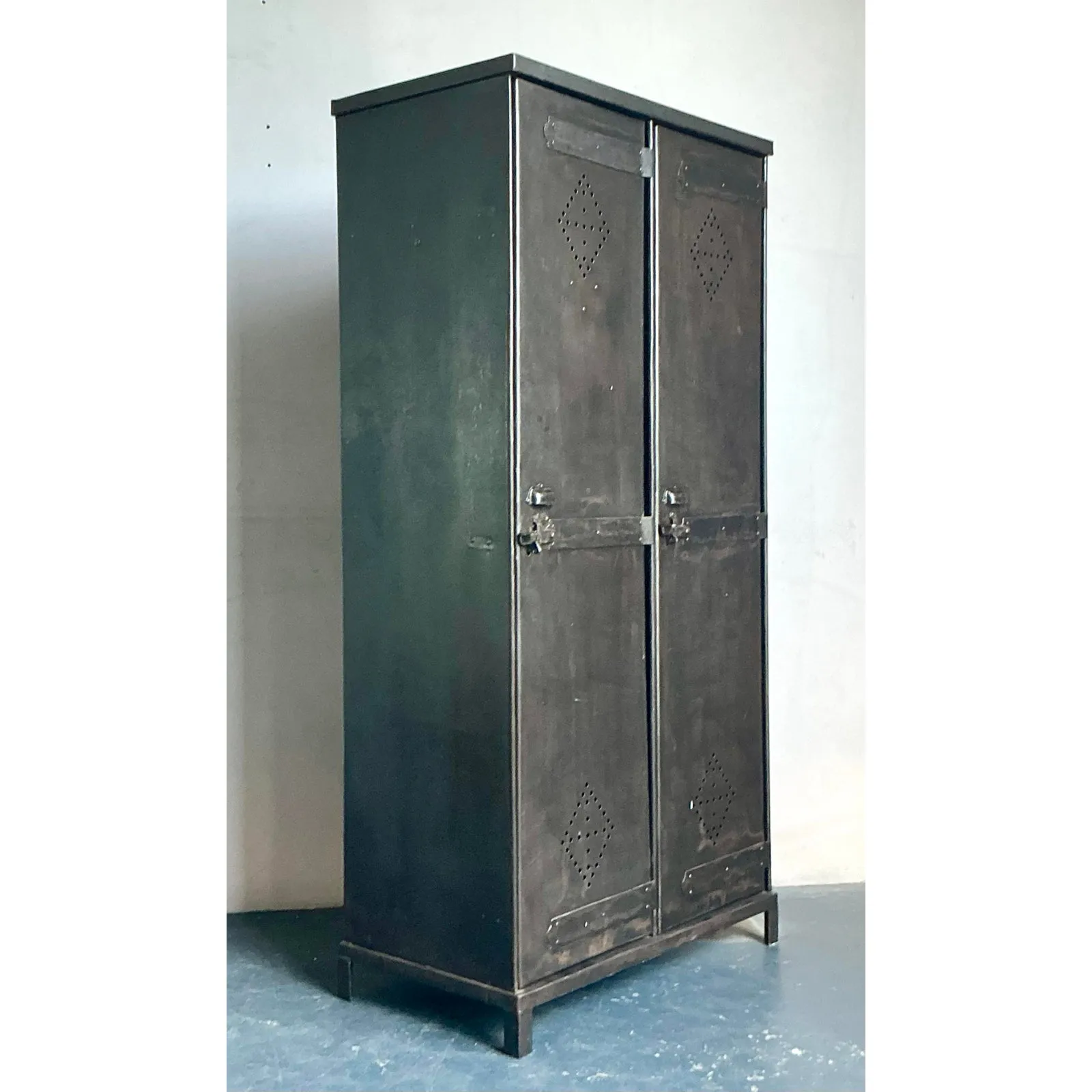 Vintage Boho Perforated Metal Armoire — additional photo 2