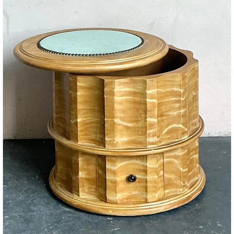 Vintage Regency Hand Painted Column Low Stool — additional photo 3