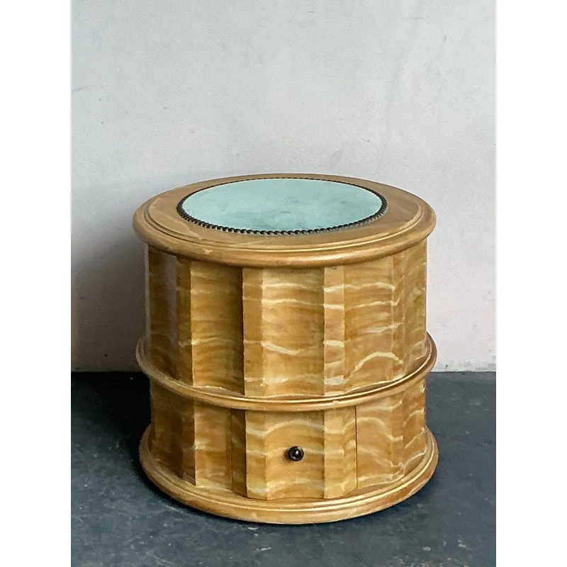 Vintage Regency Hand Painted Column Low Stool — additional photo 3