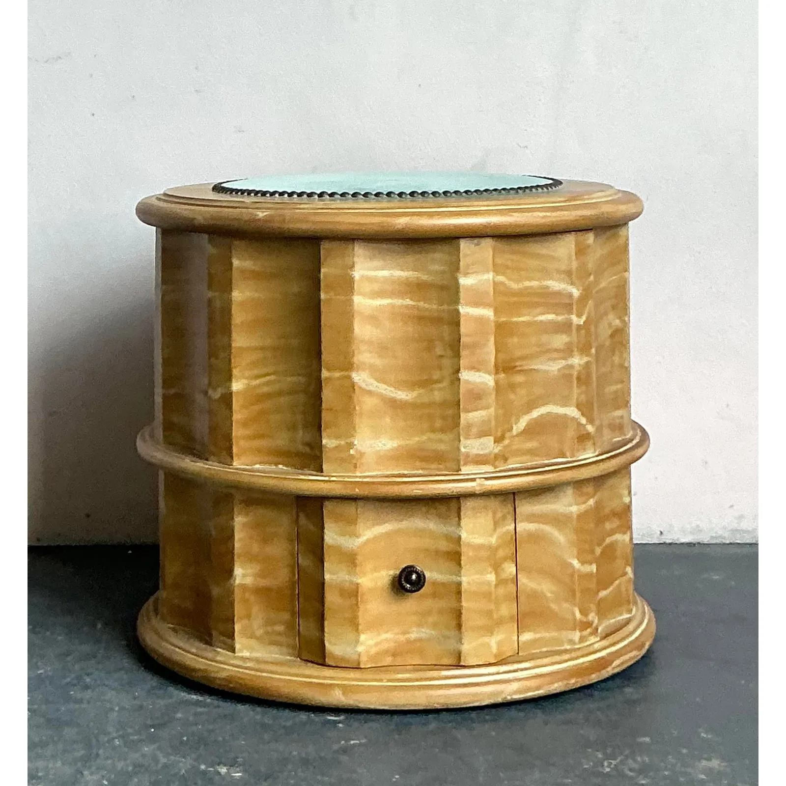 Vintage Regency Hand Painted Column Low Stool — additional photo 2