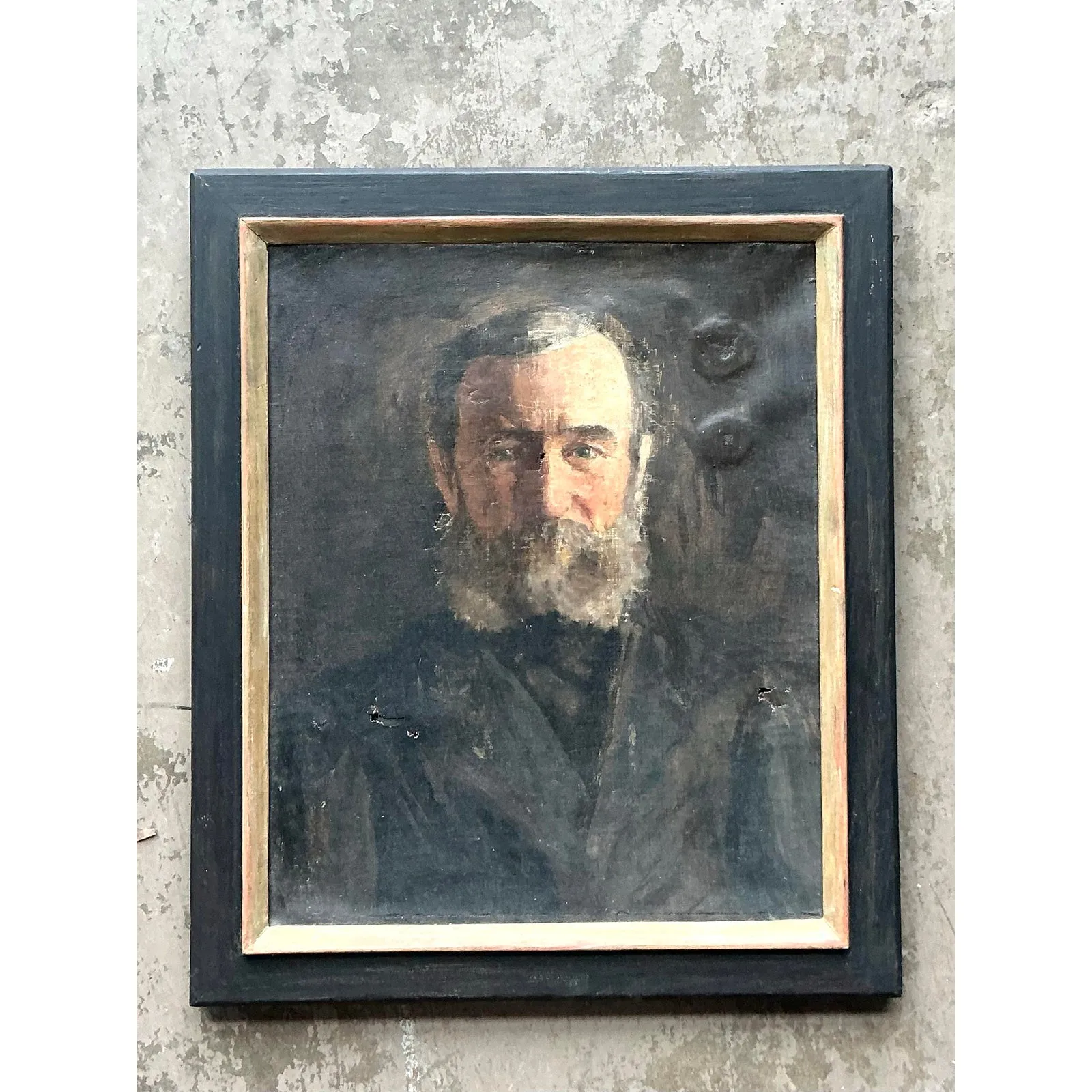 Vintage Boho 19th Century Original Oil Portrait of Man — additional photo 7