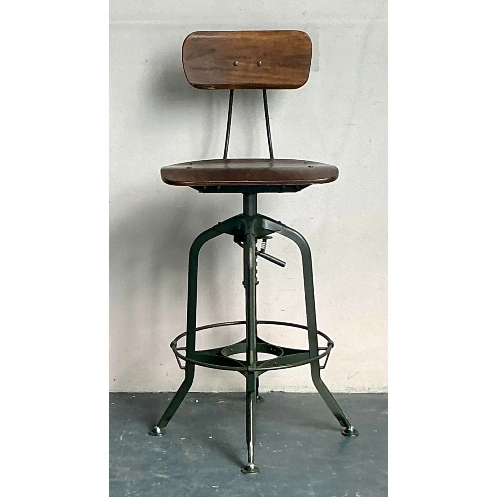 Vintage Boho Industrial Swivel Stool — additional photo 8