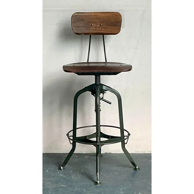 Vintage Boho Industrial Swivel Stool — additional photo 8