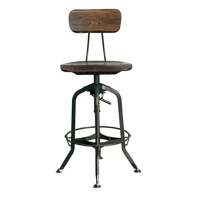 Vintage Boho Industrial Swivel Stool — additional photo 7