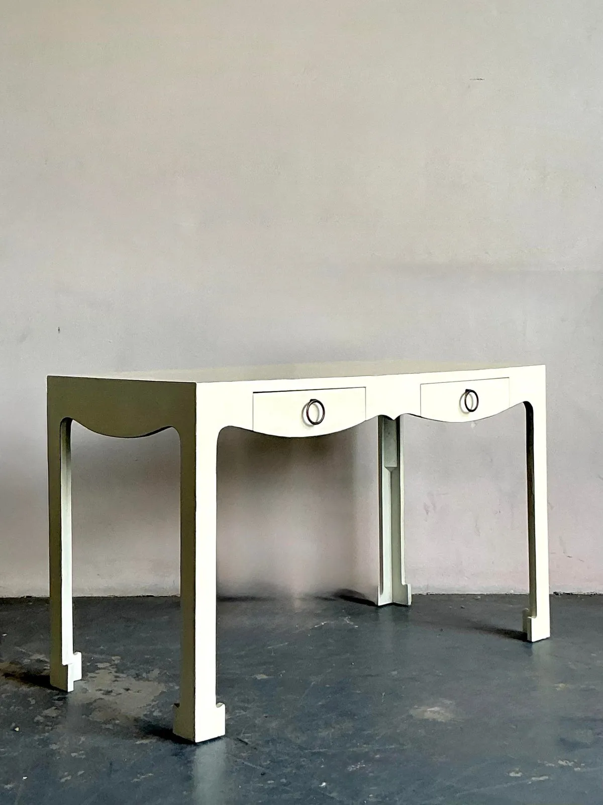 Vintage Regency Scalloped Writing Desk - Detail view