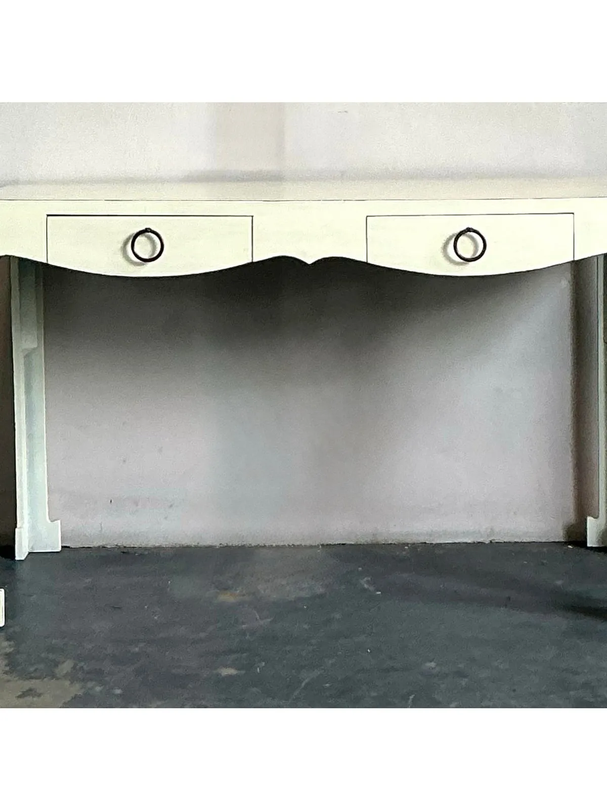 Vintage Regency Scalloped Writing Desk - Top view