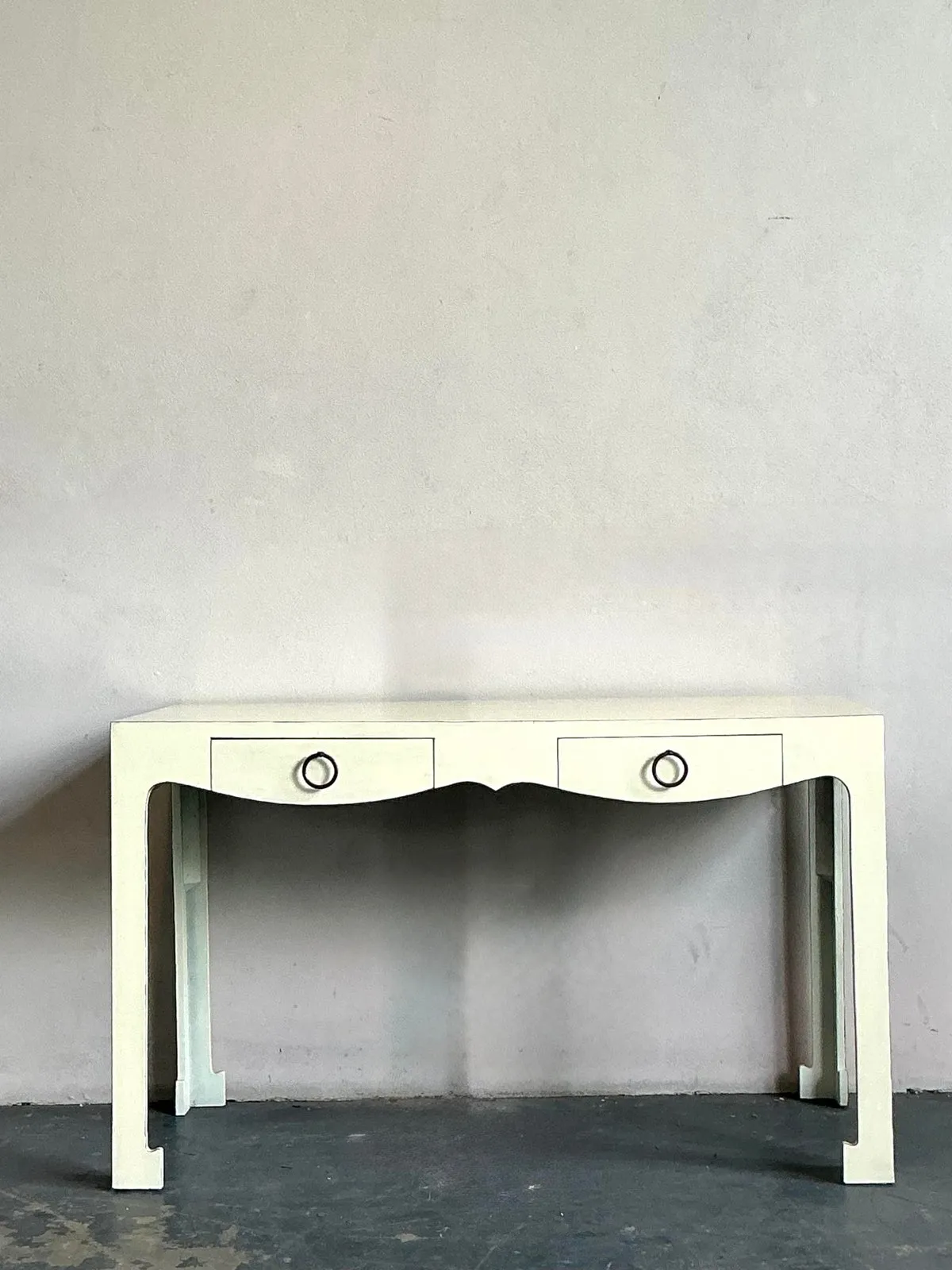 Vintage Regency Scalloped Writing Desk - Angle view