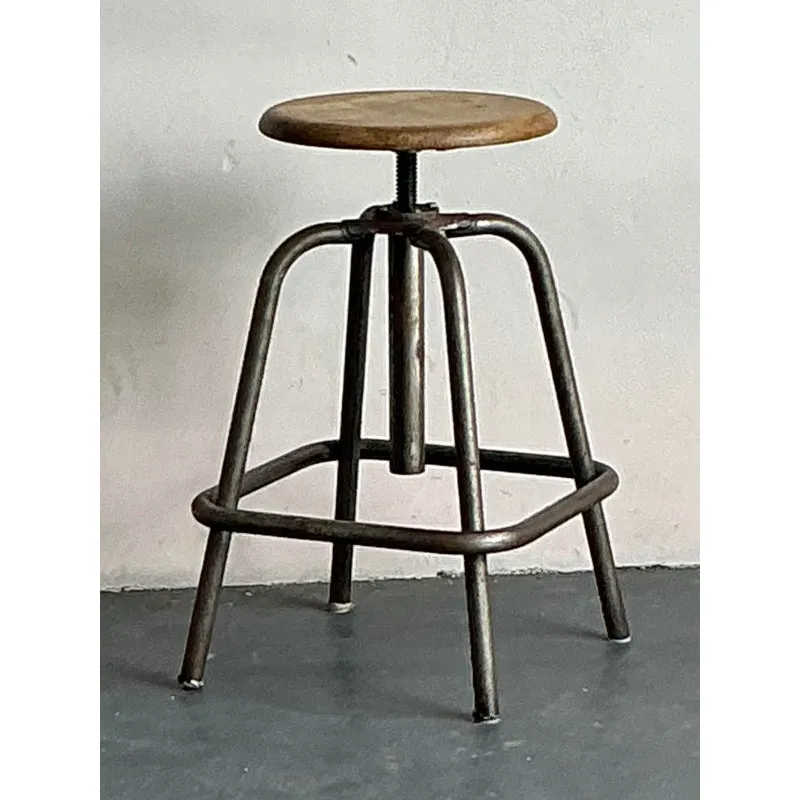 Vintage Boho Industrial Stool — additional photo 1