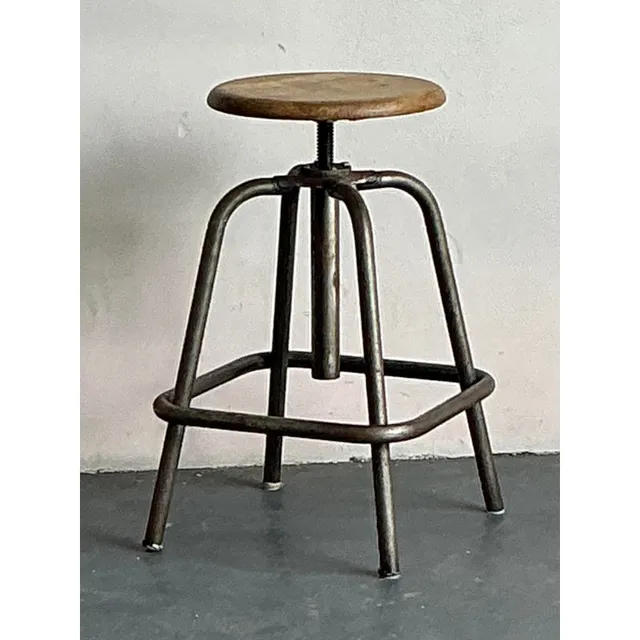 Vintage Boho Industrial Stool — additional photo 1