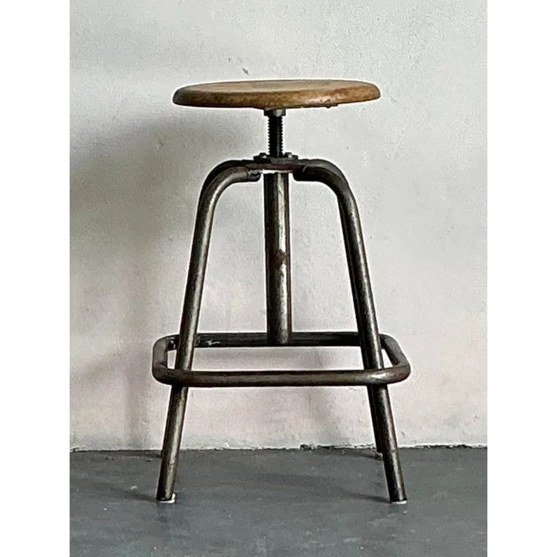 Vintage Boho Industrial Stool — additional photo 2