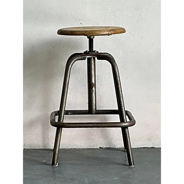 Vintage Boho Industrial Stool — additional photo 2