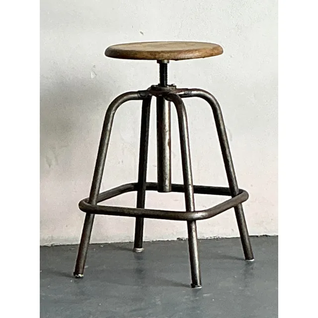 Vintage Boho Industrial Stool — additional photo 3