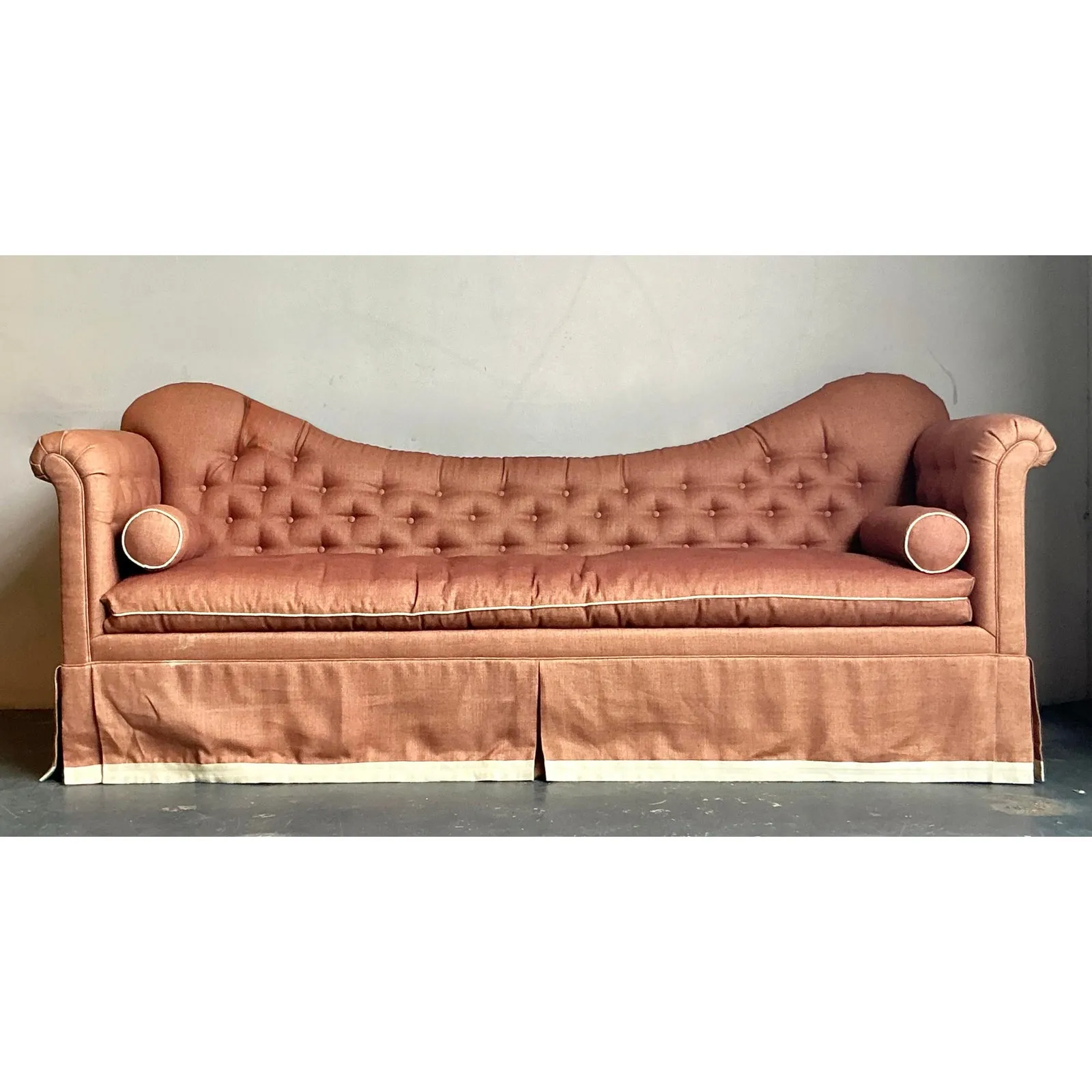 Vintage Regency Tomlinson Roll Back Tufted Sofa — additional photo 2