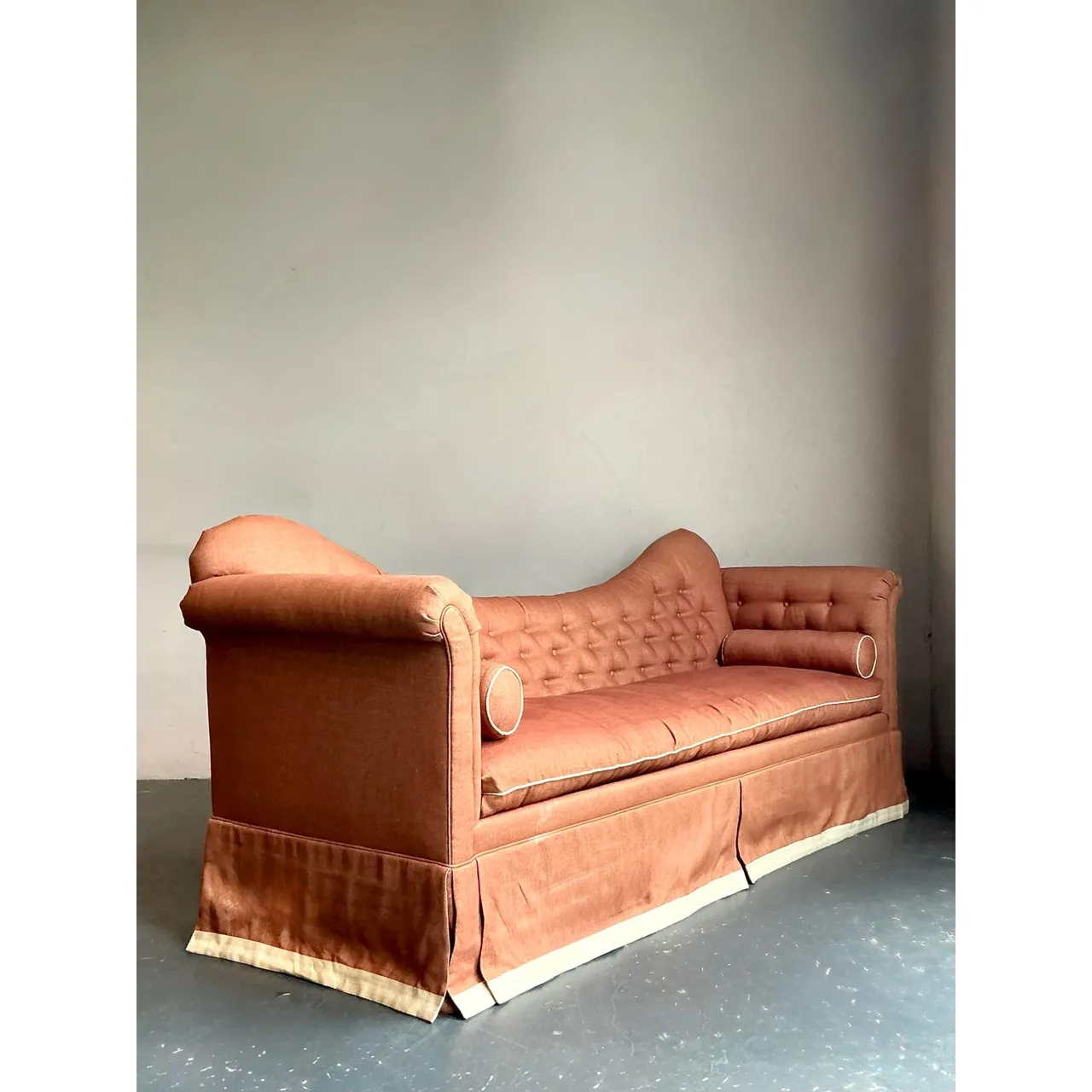Vintage Regency Tomlinson Roll Back Tufted Sofa