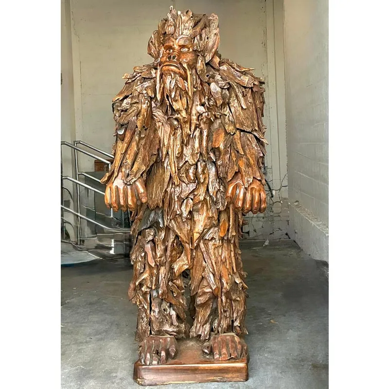 Vintage Boho Monumental Hand Carved Sasquatch Sculpture — additional photo 2