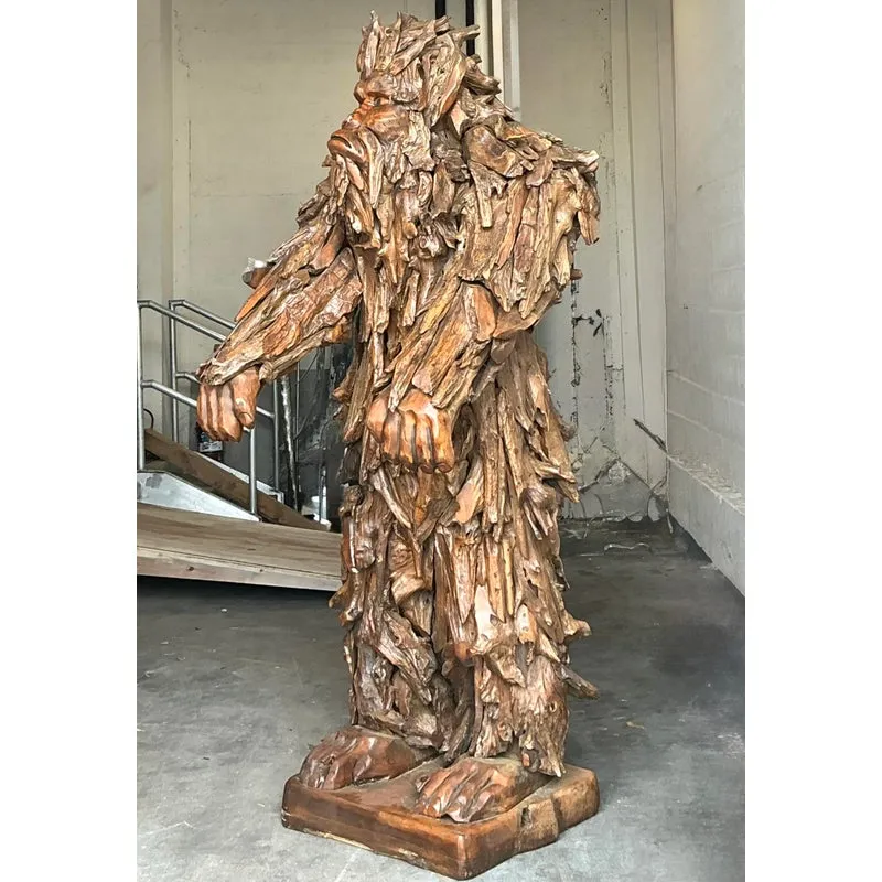 Vintage Boho Monumental Hand Carved Sasquatch Sculpture — additional photo 3