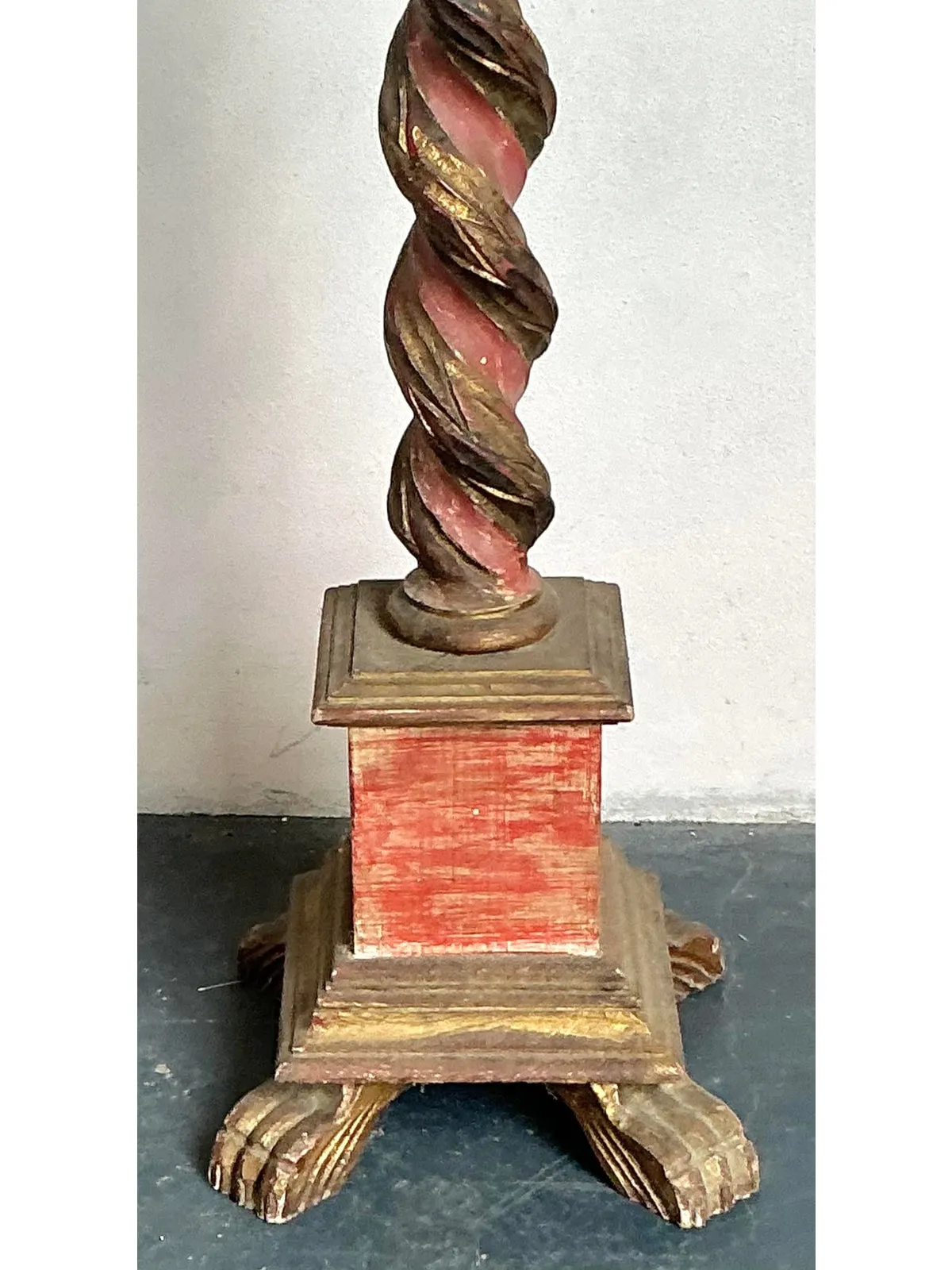 Vintage Regency Gilt Tipped Barley Twist Floor Lamp — additional photo 8