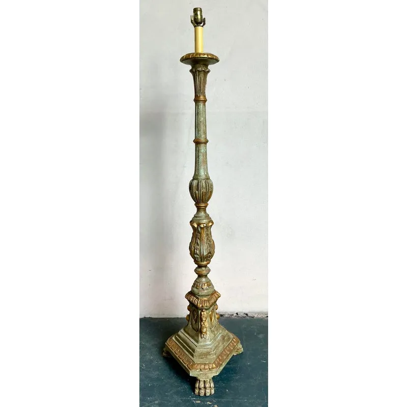 Vintage Regency Sarreid Gilt Tipped Floor Lamp — additional photo 4