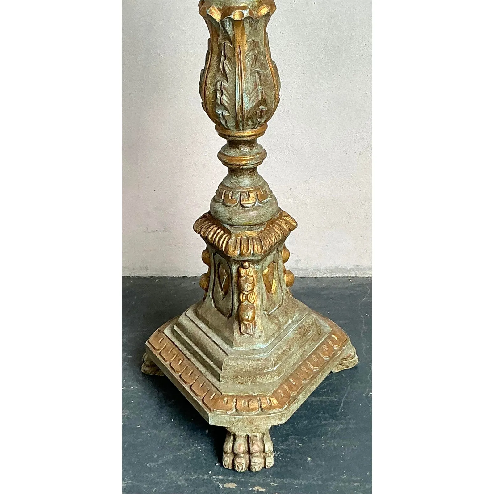 Vintage Regency Sarreid Gilt Tipped Floor Lamp — additional photo 7