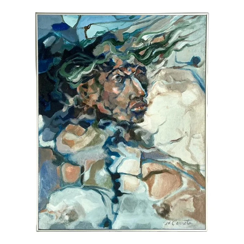 Vintage Boho Original Abstract Figurative on Canvas — additional photo 1